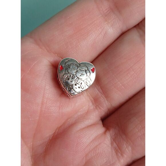S925 Silver Family Love Heart Charm – Universal Fit for Popular Brand - Picture 2 of 7